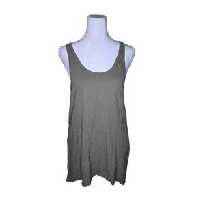 Errant Long Swing Flowy Sleeveless Tank Top Womens Size S Olive Green